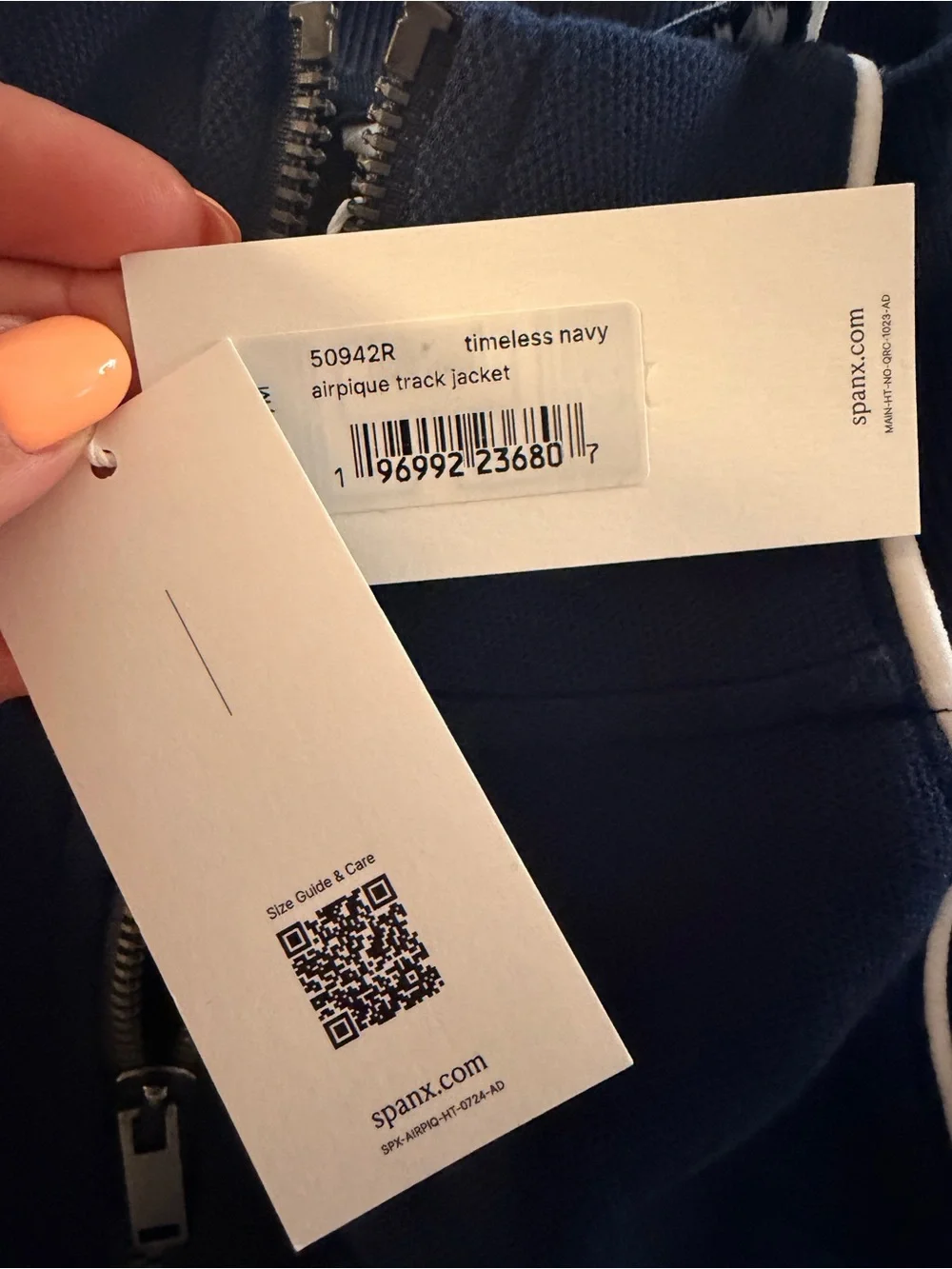 NWT SPANX AirEssentials Pique Track Jacket & Pants Set Navy MP